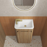 HARTELLE Mini Fluted Floor Standing Cabinet (Harvest Oak)