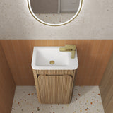 HARTELLE Mini Fluted Floor Standing Cabinet (Harvest Oak)