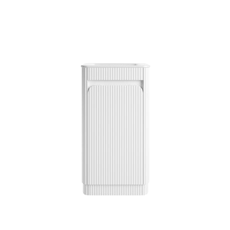 HARTELLE Mini Fluted Floor Standing Cabinet (Matte White)