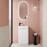 HARTELLE Mini Fluted Floor Standing Cabinet (Matte White)