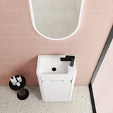 HARTELLE Mini Fluted Floor Standing Cabinet (Matte White)
