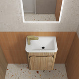 HARTELLE Mini Fluted Wall Hung Cabinet (Harvest Oak)