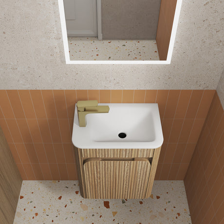 HARTELLE Mini Fluted Wall Hung Cabinet (Harvest Oak)