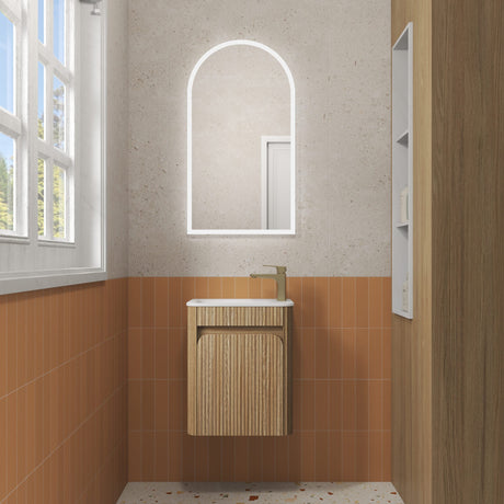 HARTELLE Mini Fluted Wall Hung Cabinet (Harvest Oak)