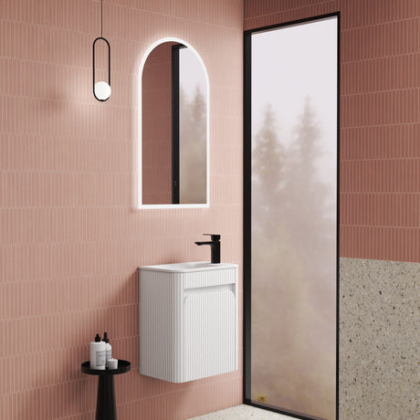 HARTELLE Mini Fluted Wall Hung Cabinet (Matte White)