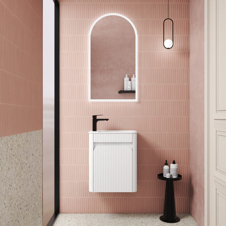 HARTELLE Mini Fluted Wall Hung Cabinet (Matte White)