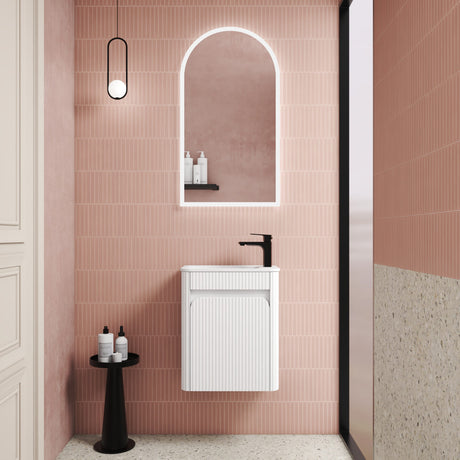 HARTELLE Mini Fluted Wall Hung Cabinet (Matte White)