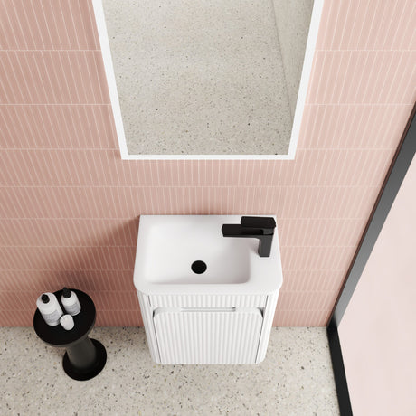 HARTELLE Mini Fluted Wall Hung Cabinet (Matte White)