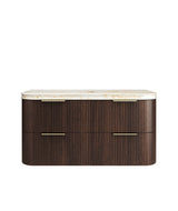 HAVANA Wall Hung Fluted Curve Vanity Sable Walnut
