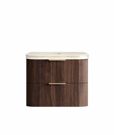 HAVANA Wall Hung Fluted Curve Vanity Sable Walnut