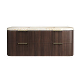 HAVANA Wall Hung Fluted Curve Vanity Sable Walnut