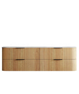 HAVANA Wall Hung Fluted Curve Vanity Woodland Oak