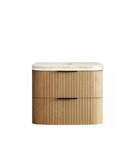HAVANA Wall Hung Fluted Curve Vanity Woodland Oak