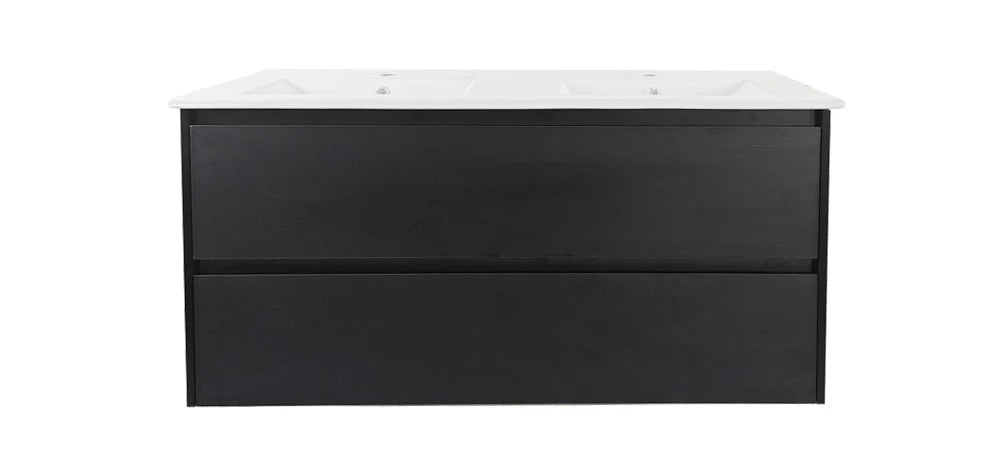 HERA MDF Wall Hung Vanity Cabinet Black Oak (All Sizes)