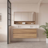 HERA MDF Wall Hung Vanity Cabinet Elegant Oak (All Sizes)