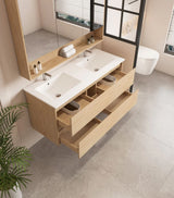 HERA MDF Wall Hung Vanity Cabinet Tas Oak (All Sizes)