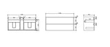 HERA MDF Wall Hung Vanity Cabinet Tas Oak (All Sizes)