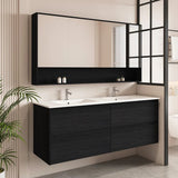 HERA MDF Wall Hung Vanity Cabinet Black Oak (All Sizes)