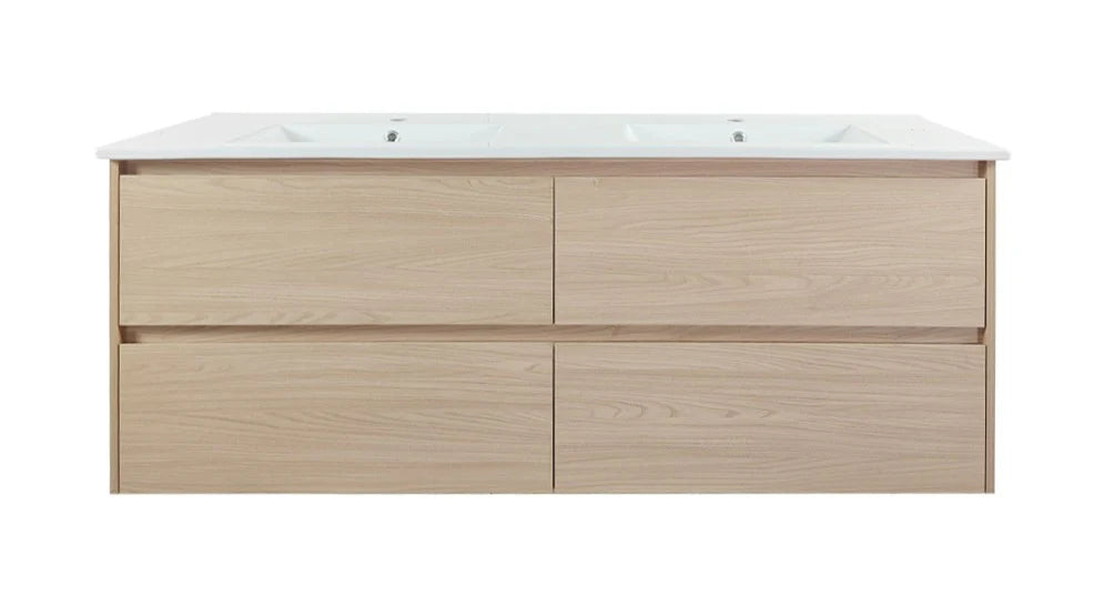 HERA MDF Wall Hung Vanity Cabinet Tas Oak (All Sizes)