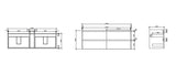 HERA MDF Wall Hung Vanity Cabinet Tas Oak (All Sizes)