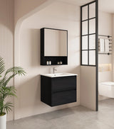 HERA MDF Wall Hung Vanity Cabinet Black Oak (All Sizes)