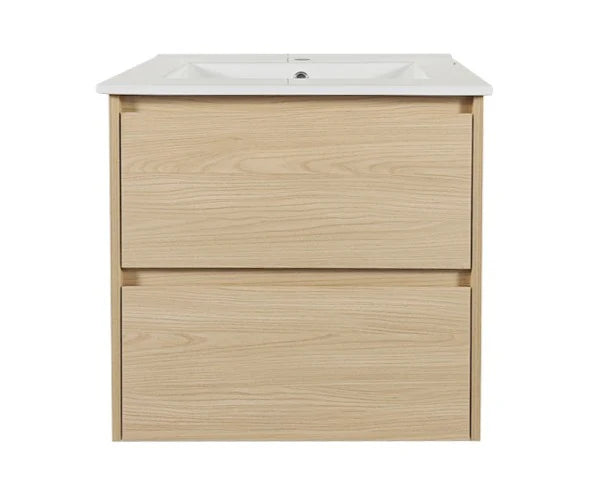 HERA MDF Wall Hung Vanity Cabinet Tas Oak (All Sizes)