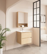 HERA MDF Wall Hung Vanity Cabinet Tas Oak (All Sizes)