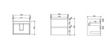 HERA MDF Wall Hung Vanity Cabinet Tas Oak (All Sizes)