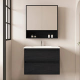 HERA MDF Wall Hung Vanity Cabinet Black Oak (All Sizes)