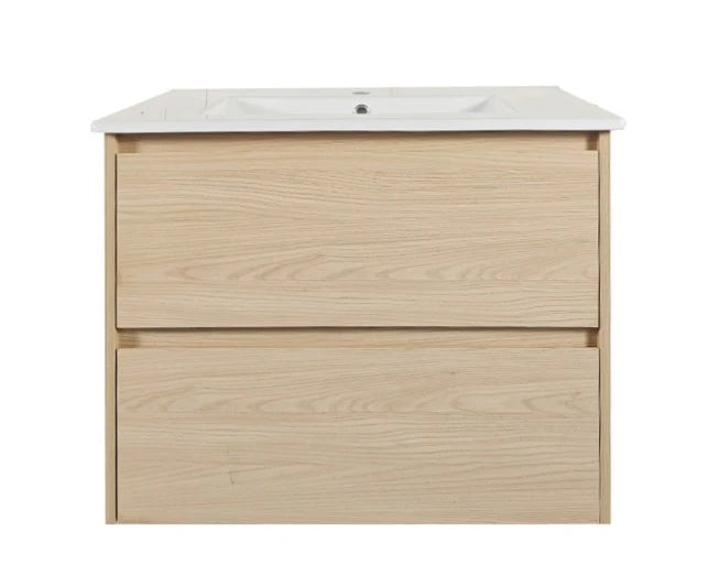 HERA MDF Wall Hung Vanity Cabinet Tas Oak (All Sizes)