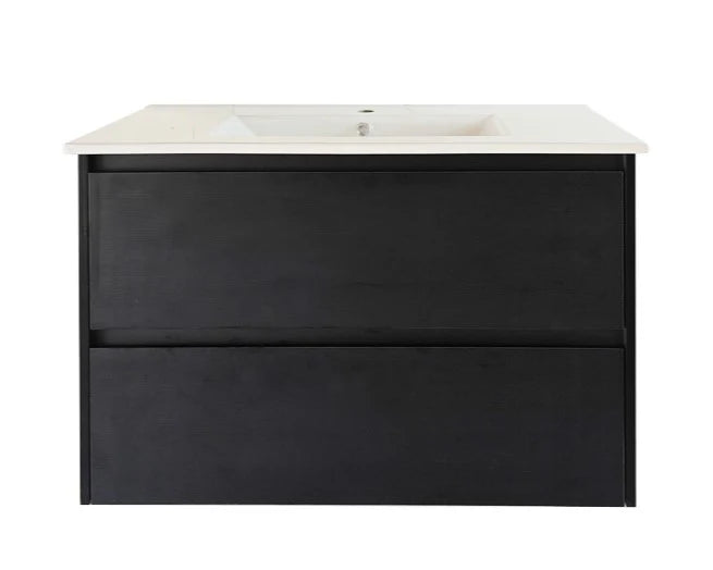 HERA MDF Wall Hung Vanity Cabinet Black Oak (All Sizes)
