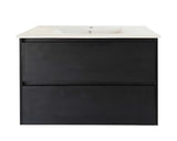 HERA MDF Wall Hung Vanity Cabinet Black Oak (All Sizes)