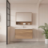 HERA MDF Wall Hung Vanity Cabinet Elegant Oak (All Sizes)