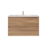 HERA MDF Wall Hung Vanity Cabinet Elegant Oak (All Sizes)