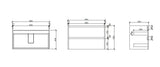 HERA MDF Wall Hung Vanity Cabinet Tas Oak (All Sizes)