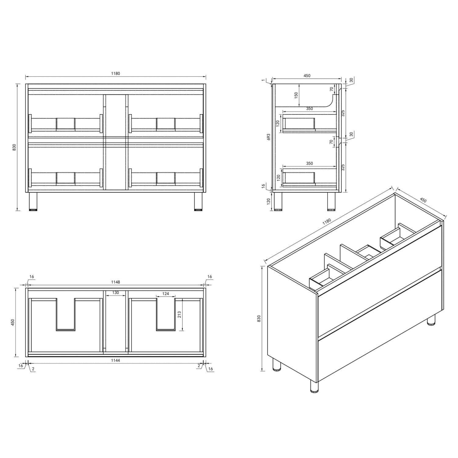 HERA Floor Standing Vanity Cabinet 
