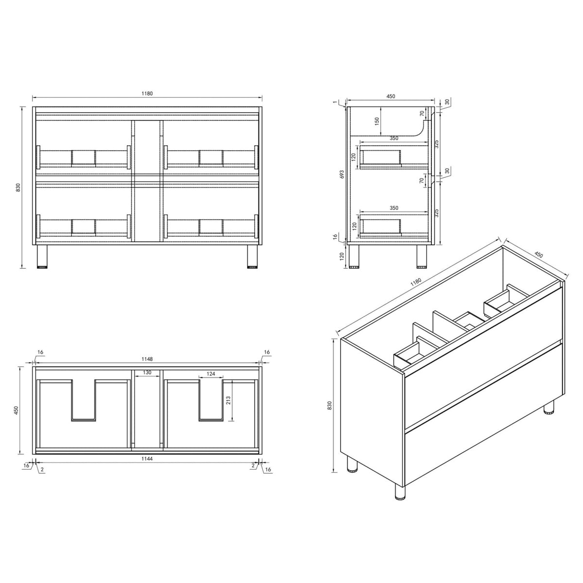 HERA Floor Standing Vanity Cabinet 