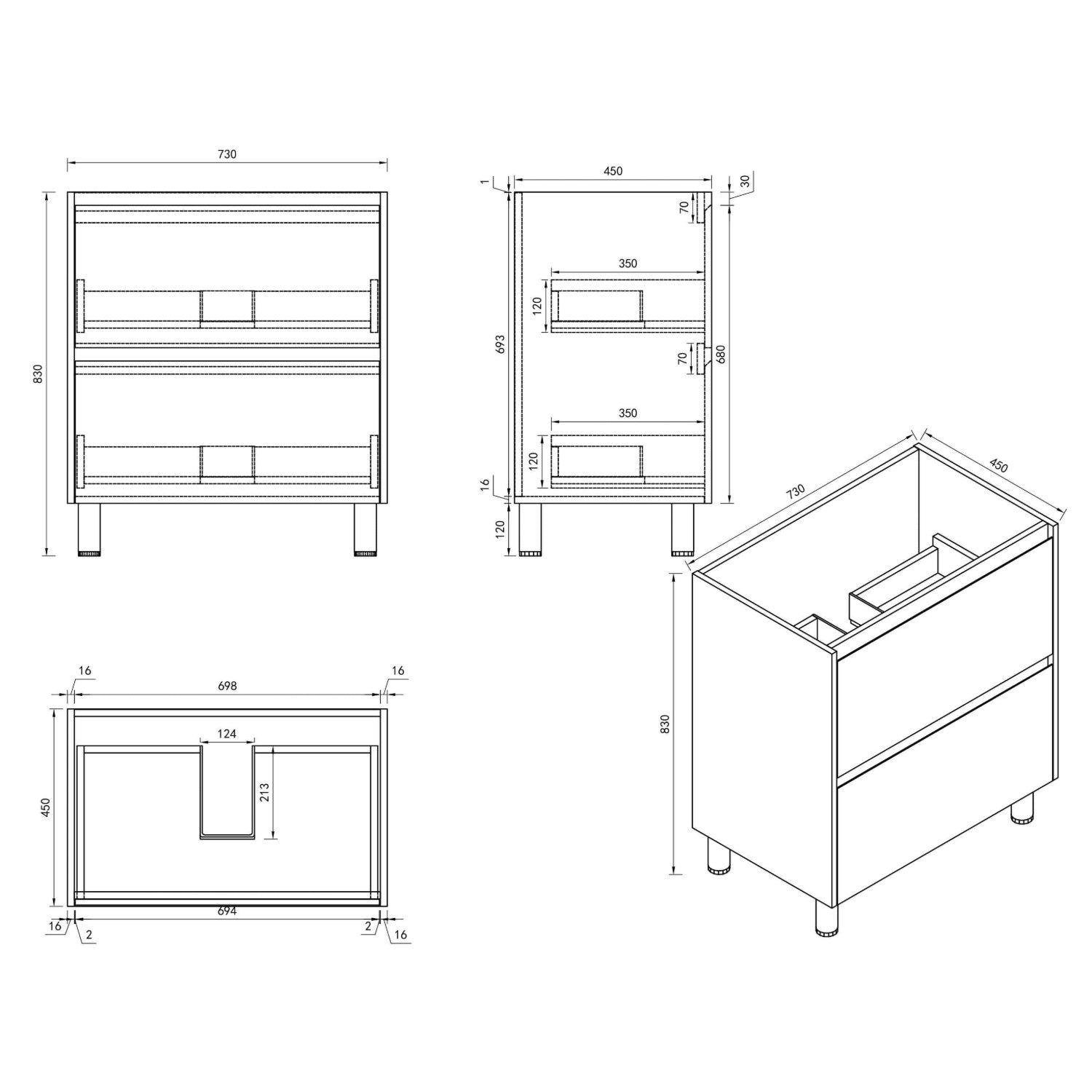 HERA Floor Standing Vanity Cabinet 