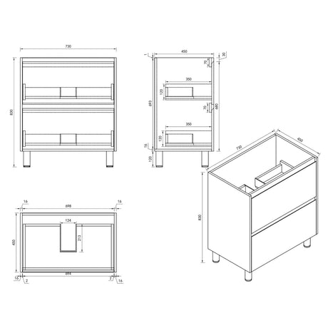 HERA Floor Standing Vanity Cabinet 