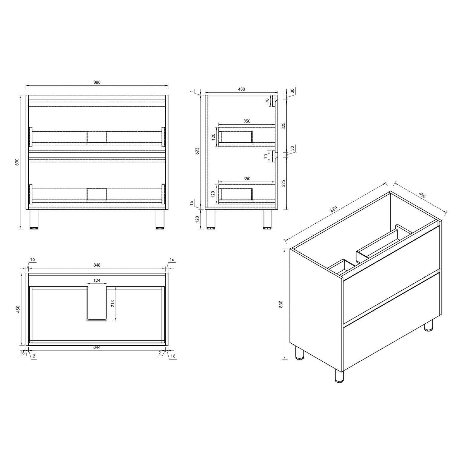HERA Floor Standing Vanity Cabinet 