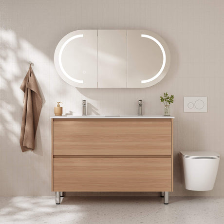 HERA Floor Standing Vanity Cabinet Elegant Oak