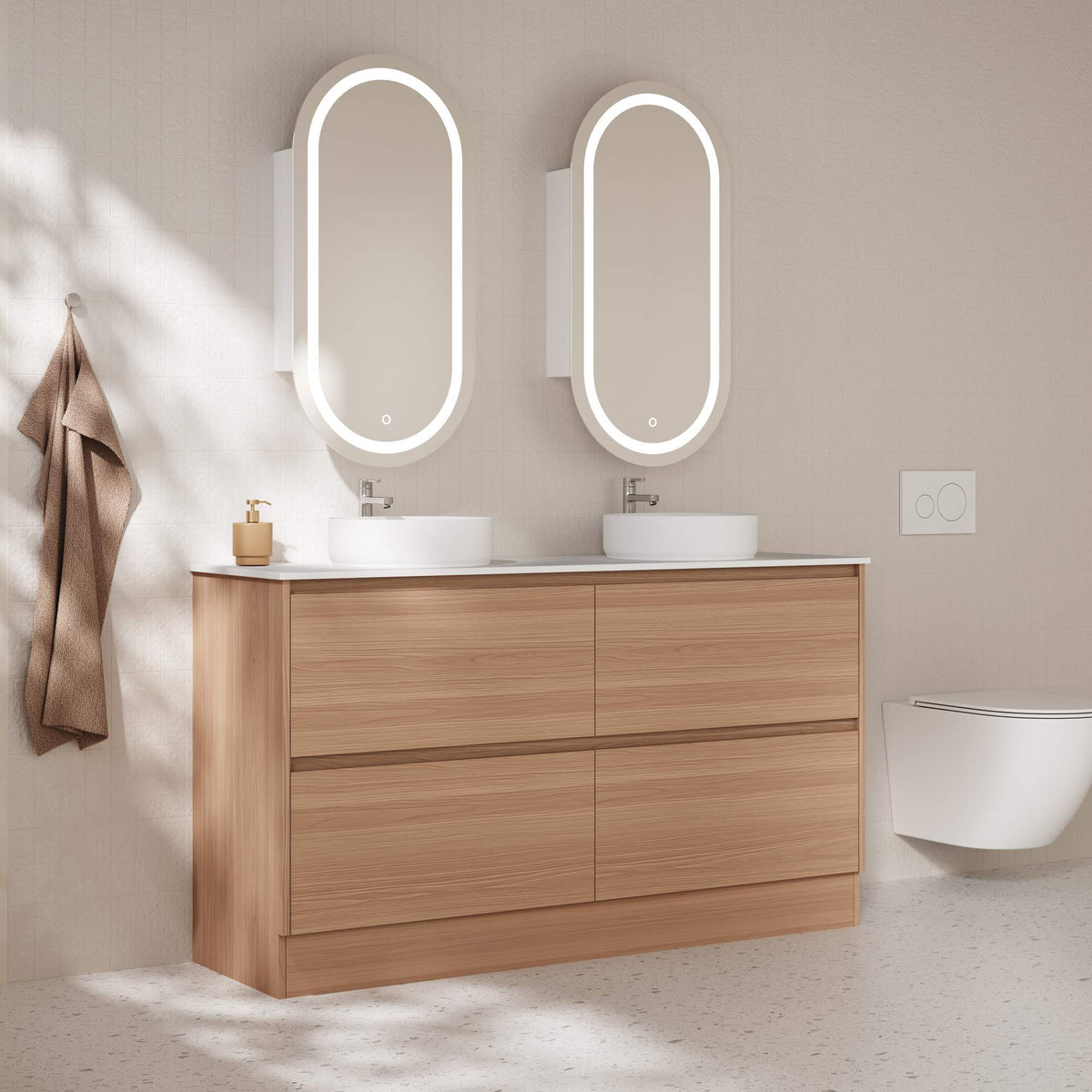 HERA Floor Standing Vanity Cabinet Elegant Oak