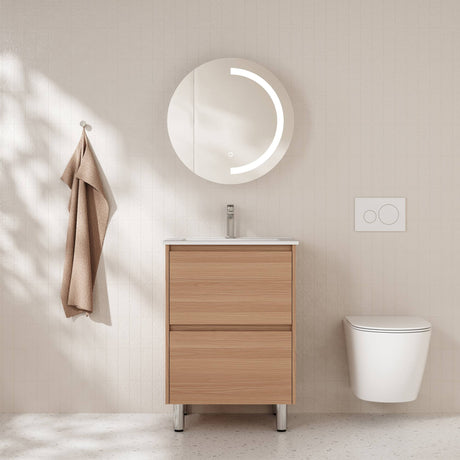 HERA Floor Standing Vanity Cabinet Elegant Oak 