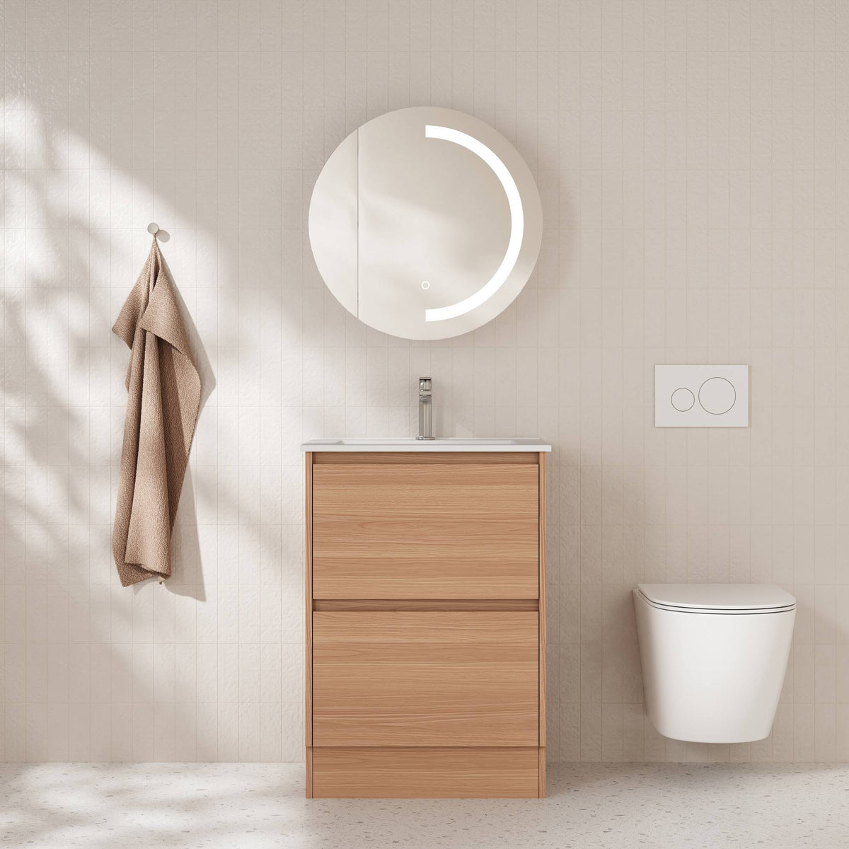HERA Floor Standing Vanity Cabinet Elegant Oak 