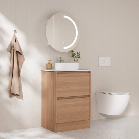 HERA Floor Standing Vanity Cabinet Elegant Oak 