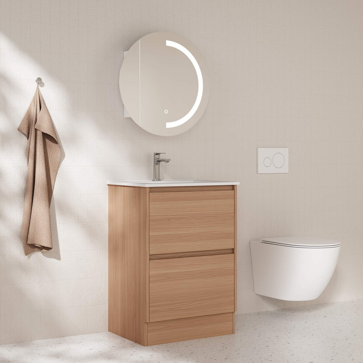 HERA Floor Standing Vanity Cabinet Elegant Oak 