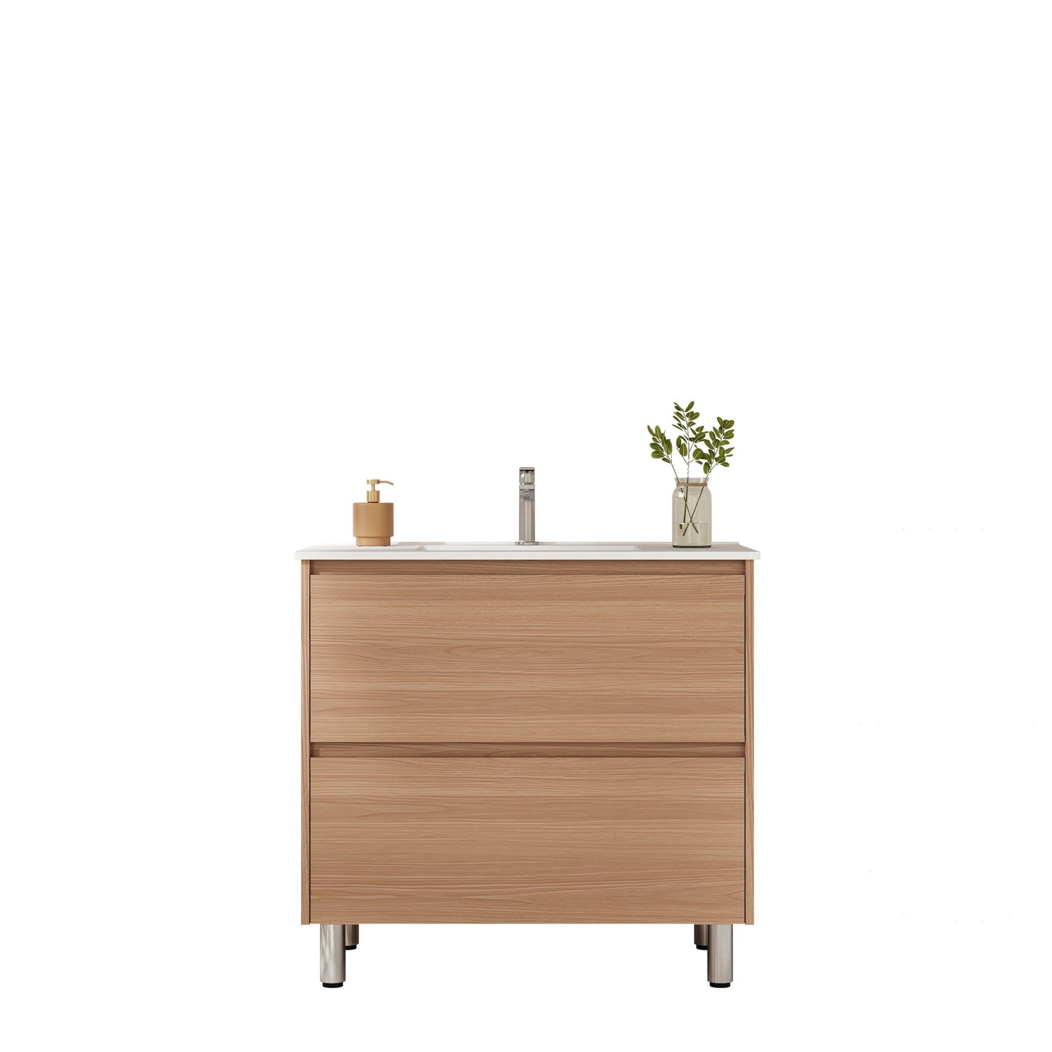 HERA Floor Standing Vanity Cabinet Elegant Oak