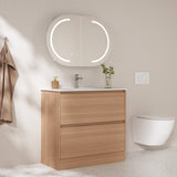 HERA Floor Standing Vanity Cabinet Elegant Oak