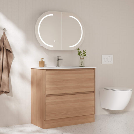 HERA Floor Standing Vanity Cabinet Elegant Oak