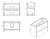 HERA MDF SLIM Wall Hung Vanity Cabinet 